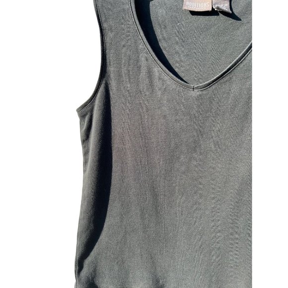 Additions by Chicos women’s tank top size 0/US 4XS black V-neck stretch - Picture 2 of 7